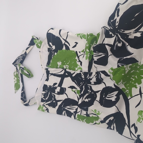 Xtraordinary Tulle Floral Green and Black Halter Dress Y2K - Picture 4 of 7